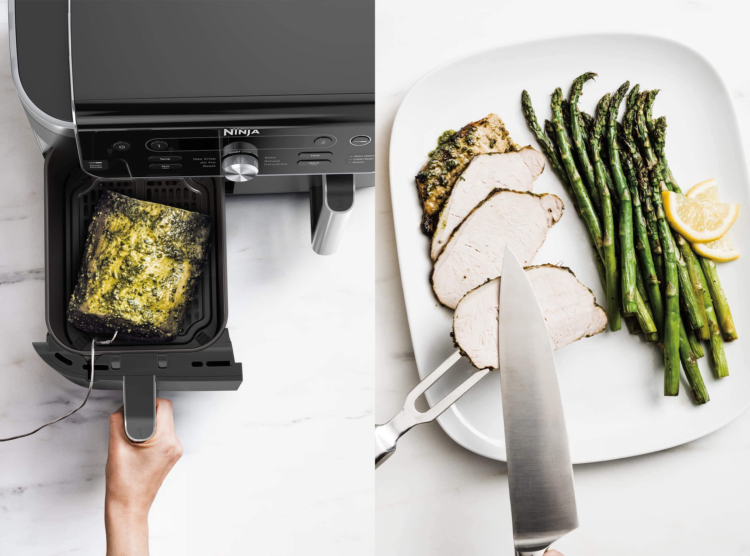 Air fryer doble Ninja (9,5 L) con termómetro, negro DZ950EU